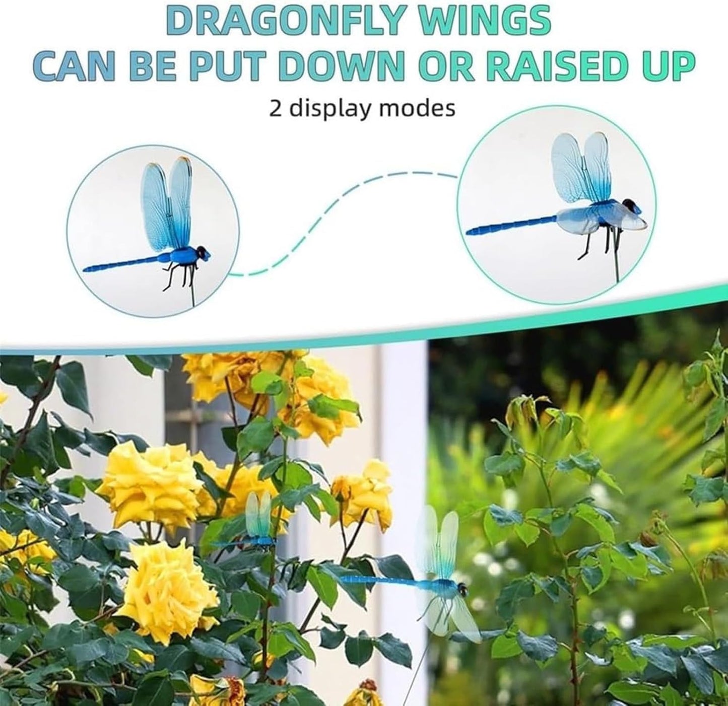 20 Pcs Dragon Fly Clips for Bugs Repellent, 3D Artificial Dragonfly Hat Clip, Dragonfly Garden Decor (20, 4 Colors)