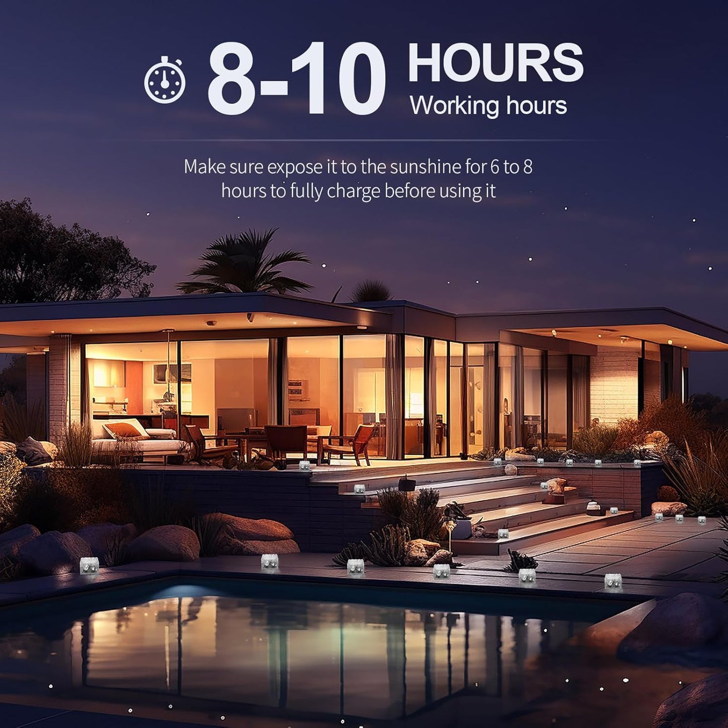 Solar Brick Lights-Outdoor Solar Lights for Yard-Solar Brick Landscape Path Light 6 Pack LED Light Brick Garden Decor for Pathway Patio Walkway Backyard Decoration, DS-XBZ-1-1-1