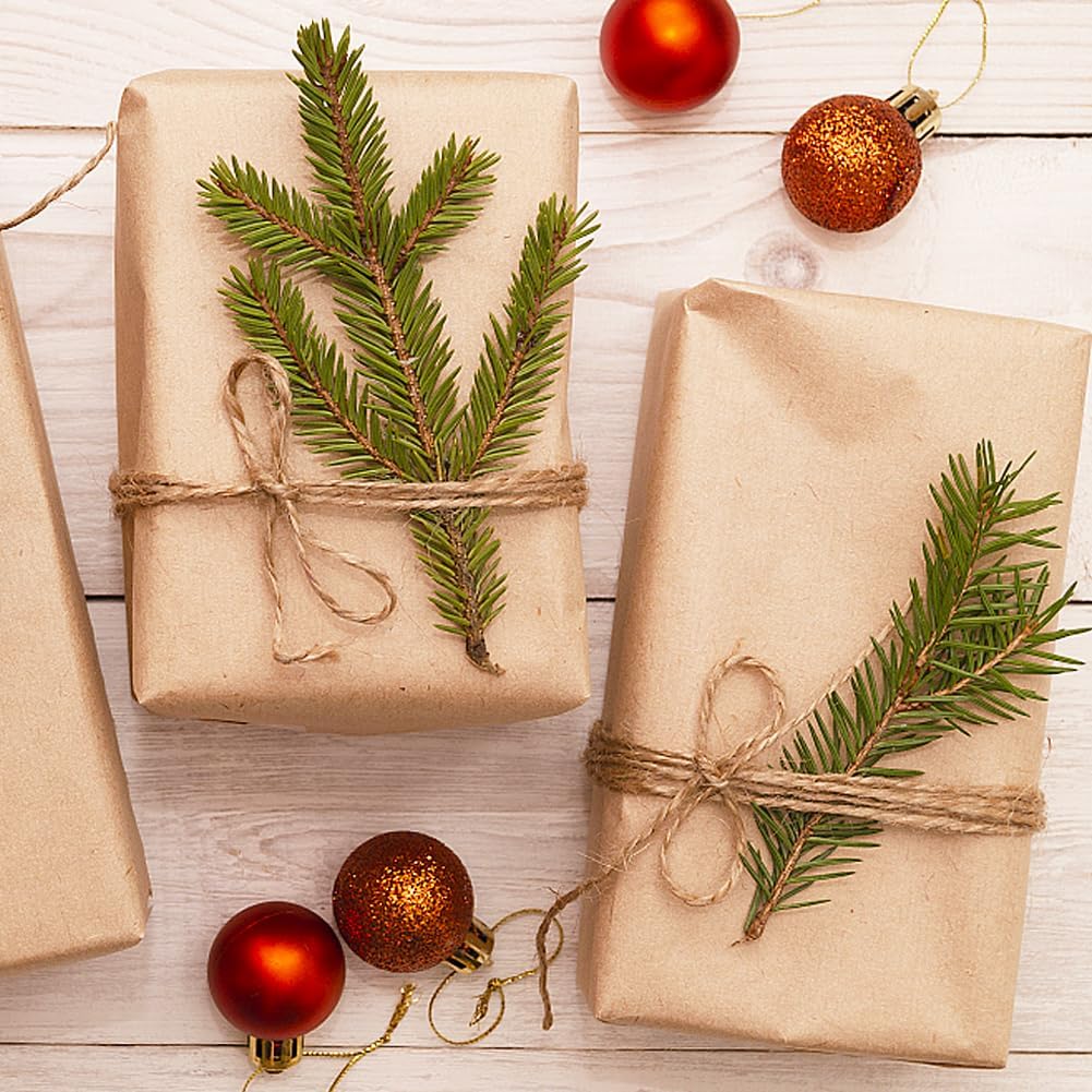 Tenn Well Natural Jute Twine, 500 Feet Long Brown Twine String Rope for Crafts, Gift Wrapping, Gardening, Bouquets, Holiday Decorations