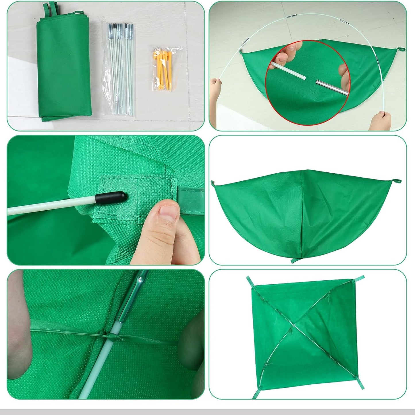 YLSAZL 2 Pack Plant Covers Freeze Protection,Plant Protector and Cover,Shrub Covers for Winter,Winter Snow & Frost Covers with Stakes,Warm Plant Protection Tent.
