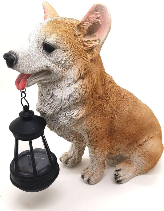 Dog Solar Statues Cute Corgi Solar Light for Outdoor Garden Halloween Decorations Christmas Decor Lawn Decor Patio Balcony Yard Ornament Ideal Gifts for Women, Mom or Birthdays