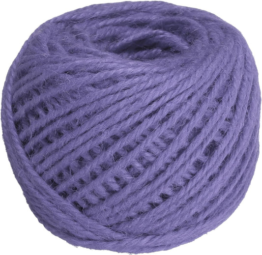uxcell 164 Feet Natural Jute Twine String,3mm Thin Garden Twine Rope Colored Plant String Cord for DIY Art Crafts Gift Wrapping Decoration Packing Gardening Plant Hanger,Purple
