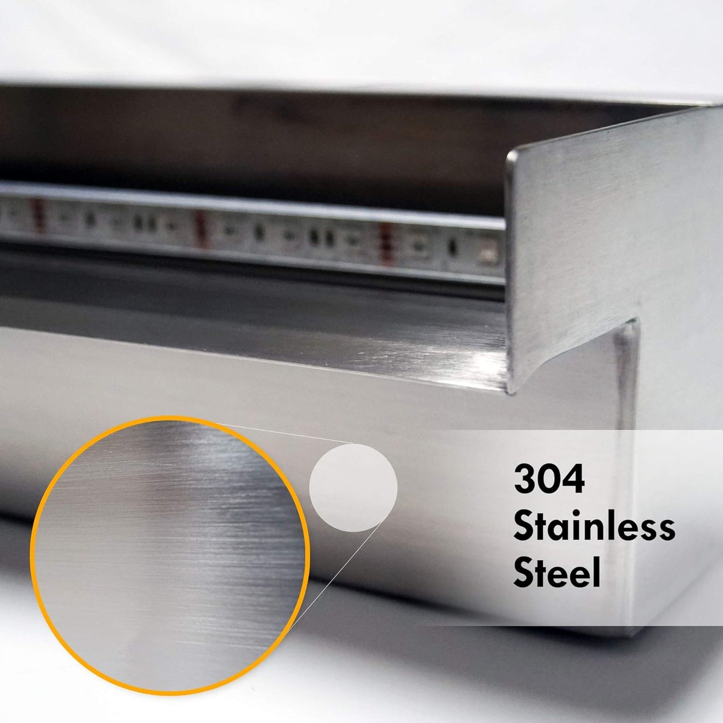 HALF OFF PONDS Steel Elegance 60" Color Changing Lighted Stainless Steel Spillway - STE60CC-HOP