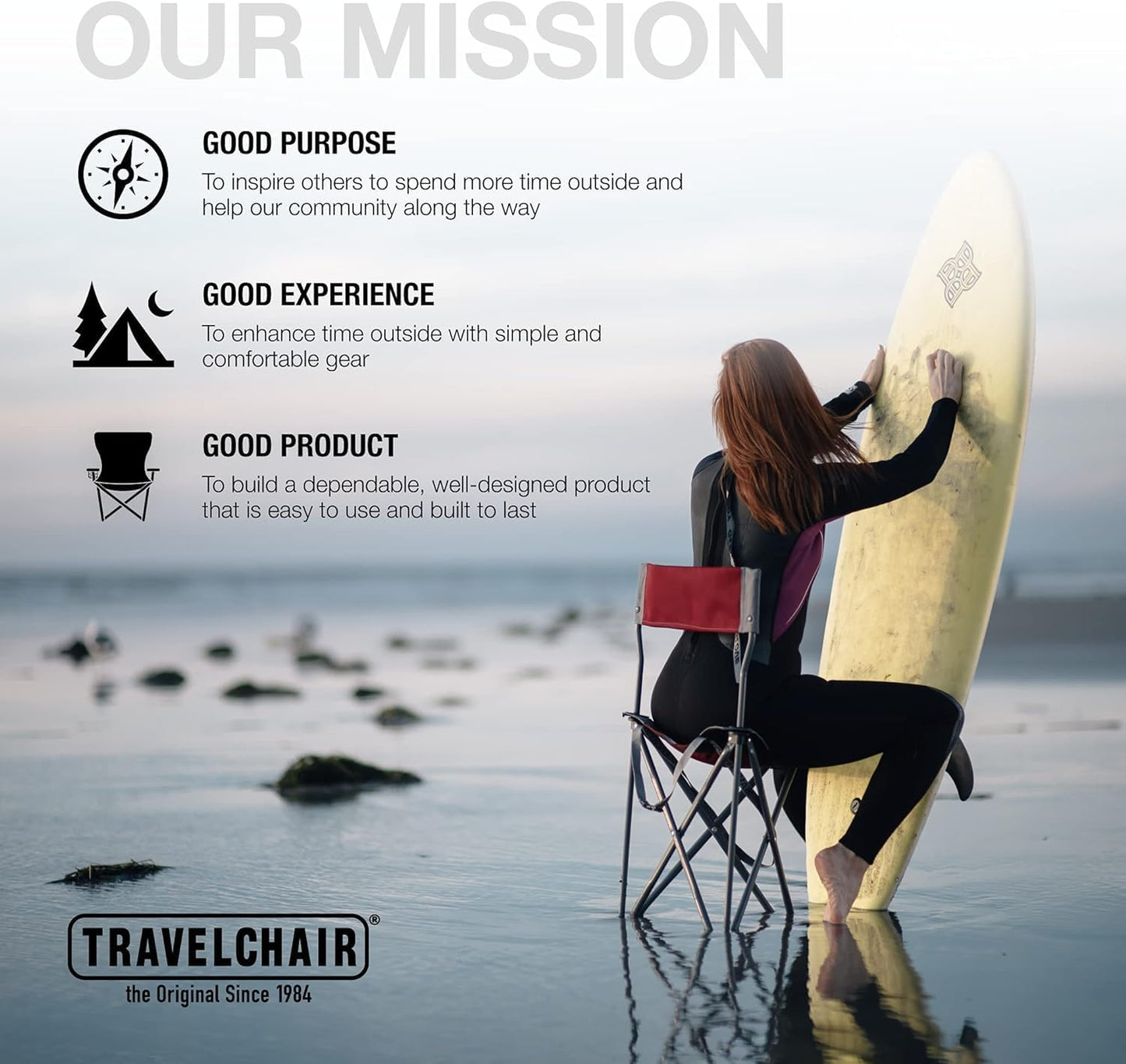 Travel Chair Ultimate Slacker, Quick Folding Tripod Stool with Backrest, Fishing Camping Hiking Chair with Carry Strap, Polyester, Black