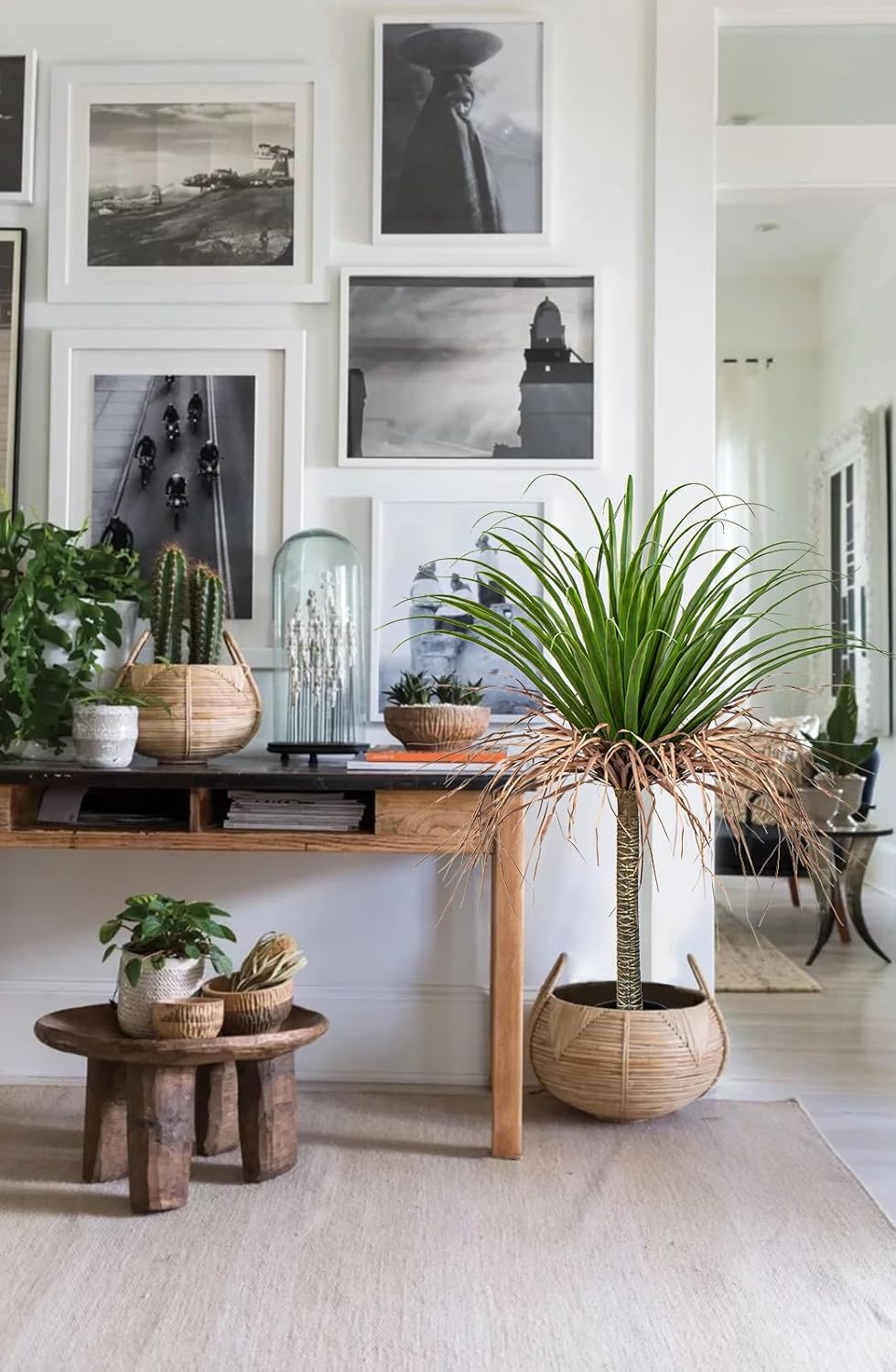 Hollyone 2 Pack Artificial Agave Tree, 3.6Ft Faux Yucca Plant in Pot, Green, Polyester, Indoor/Outdoor Decor, Housewarming Gift