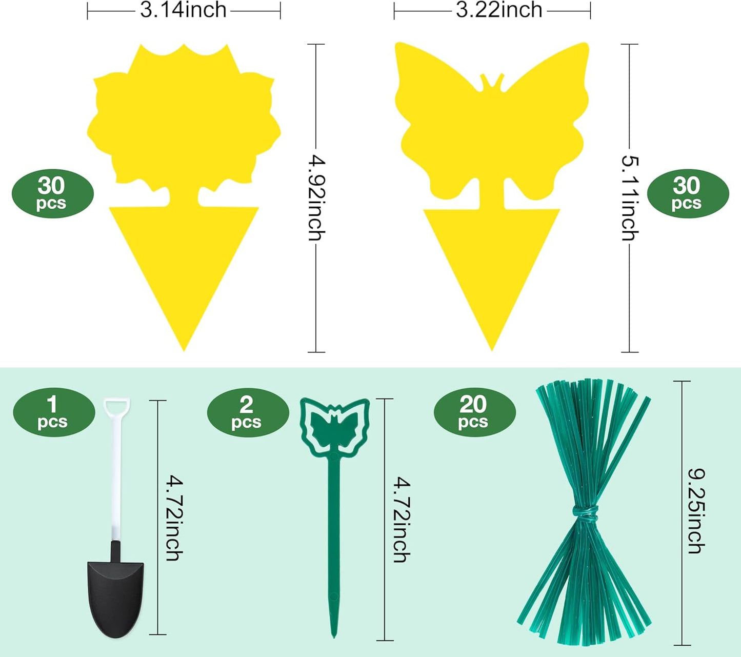 60 Pack Fruit Fly Trap, Fungus Gnat Trap Killer Protect Plants Indoor Outdoor, Double Sided Yellow Bug Sticky Traps for Fungus Gnat, Fruit Fly and Other Insects