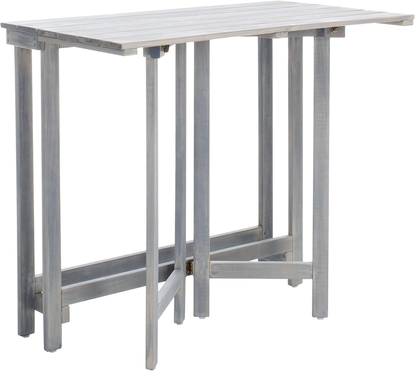 SAFAVIEH PAT6754A Collection Wilton Teak and Navy Balcony Corner Lounge Outdoor Set