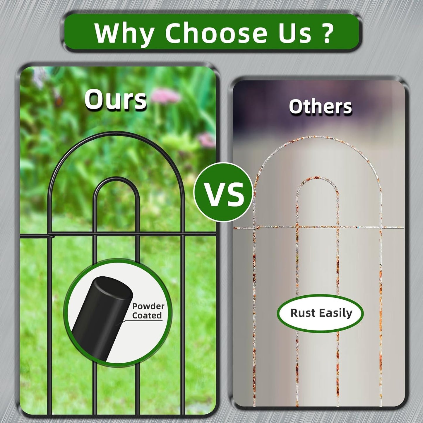 Garden Fence Border 32inX20ft Black Metal Wire Garden Fencing Panel Outdoor Folding Decorative Fences Flower Lawn Edging for Landscape Patio Yard