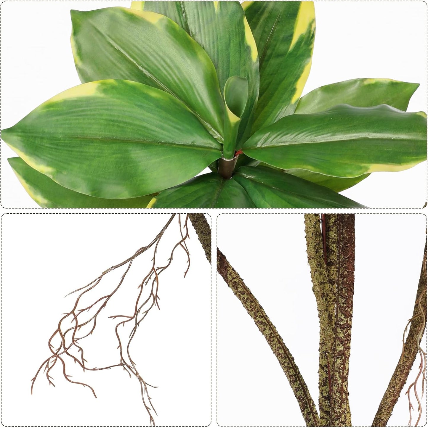 Artificial Tree 2.95Ft Faux Agave Plant Fake Tropical Yucca Palm Tree with 6 Heads in Pot Fake Dracaena Plants Tree for Home Decor Modern Office House Decoration Housewarming Gift Green