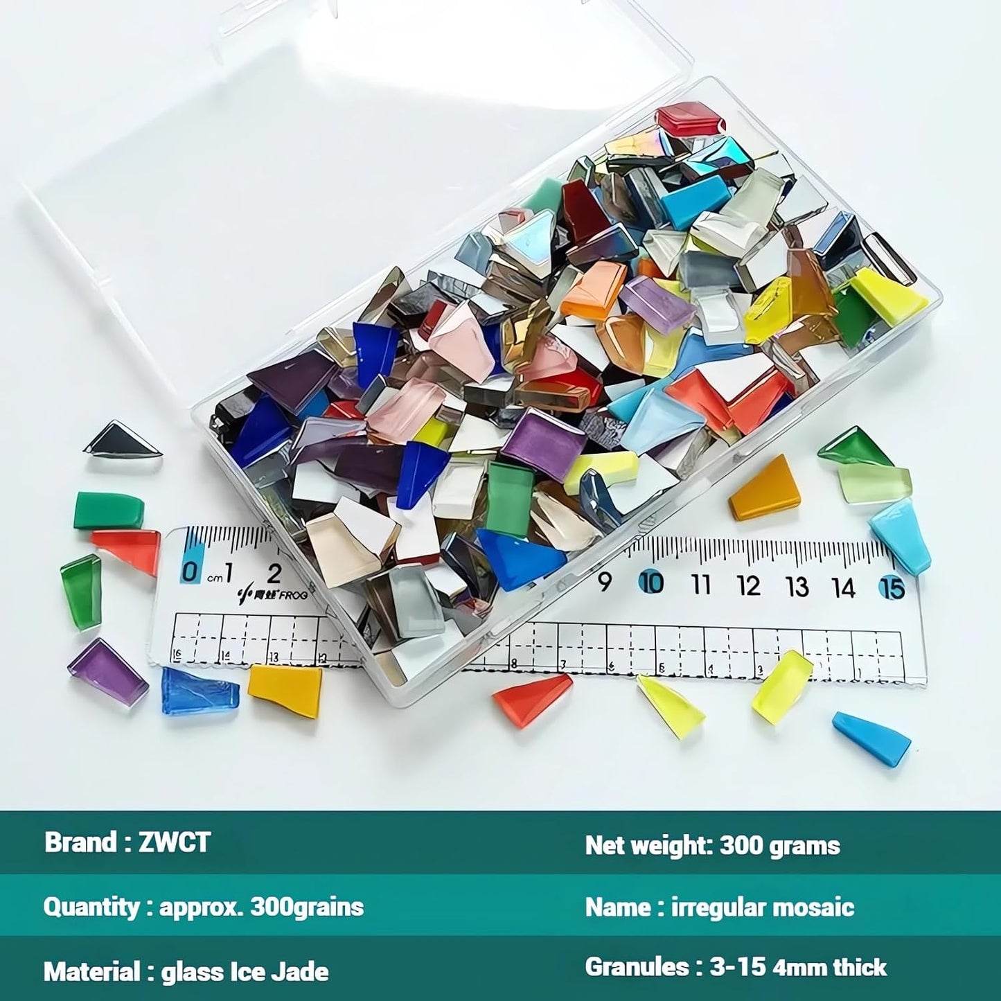 Gold Mixed Irregular Mosaic Glass Mosaic Tiles Pieces, 300g Mosaic DIY Set Adult Mosaic Set, Mosaic Craft Supplies Mosaic Making Supplies