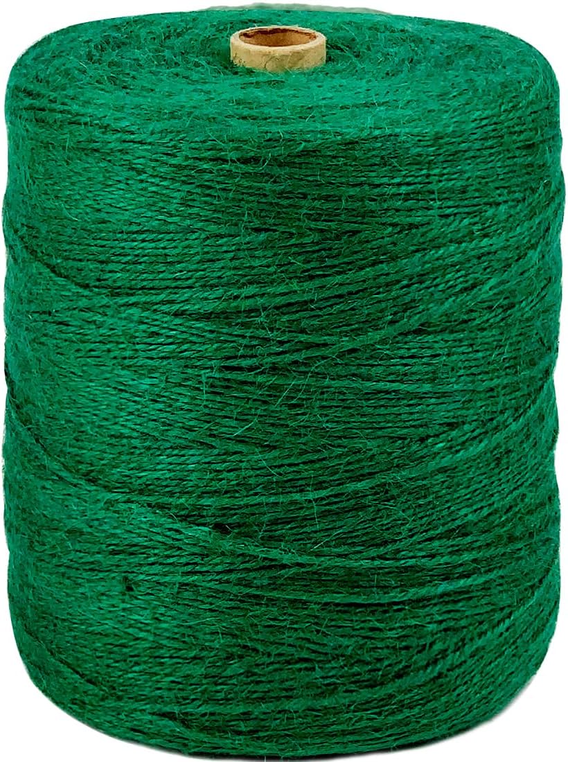 PerkHomy Garden Twine Strong Natural Jute 3,600 Feet Long Green Twine for Gardening Tomato Climbing Plant Tie Floristry Crafts Gift Wrapping Packing Decor (Green 2mm * 3600feet)