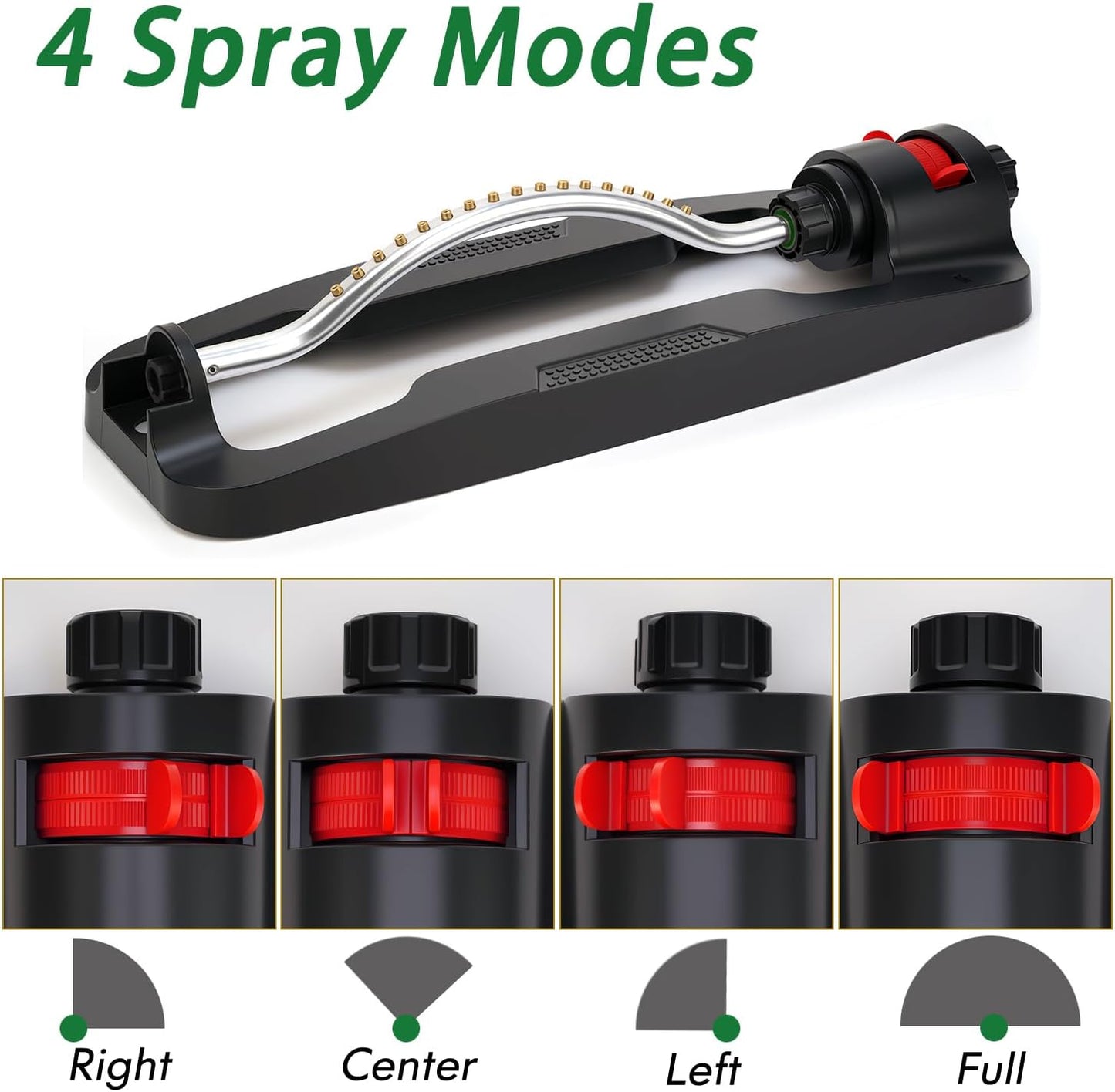 Lawn Sprinkler,Garden Oscillating Sprinkler,17 Brass Nozzles,Heavy Weight Thick and Sturdy Plastics Base with Metal Blocks,Up to 3600 Square Feet,Stable and Durable.