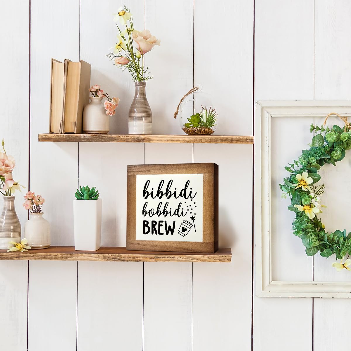 Bippity Boppity Wood Plaque, Rustic Coffee Table Sign, Kitchen Home Decor, Tabletop Decor, Coffee Lover Gift, Disney Lover Gift - 5.9x5.9in