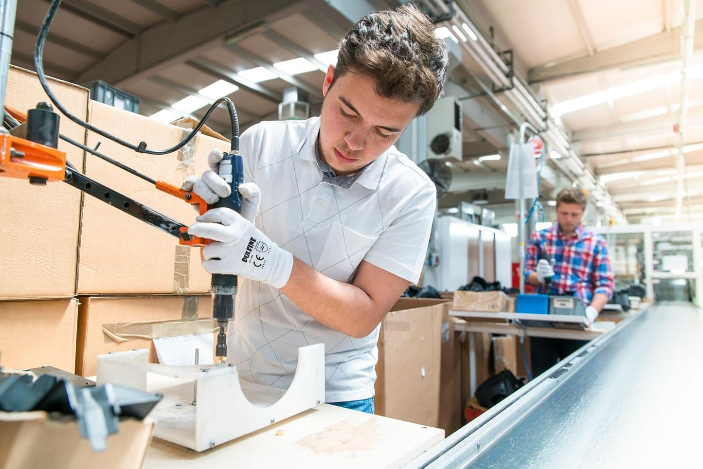 Safety Work Gloves PU Coated-12 Pairs,White Seamless Knit Glove with Polyurethane Coated Smooth Grip on Palm & Fingers, for Men and Women, Ideal for General Duty Work (XX-Large)