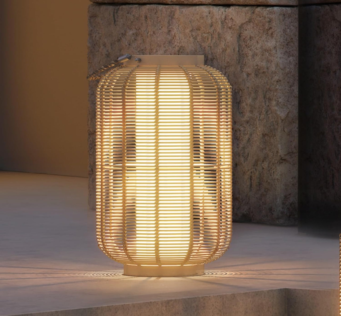 Solar Yard 1-Pack Outdoor Solar Lantern Lamp, Water-Resistant Boho Lights for Outside Hanging Lantern Table Lights Decoration for Garden, Patio, Porch, Trees, Pathway, Natural