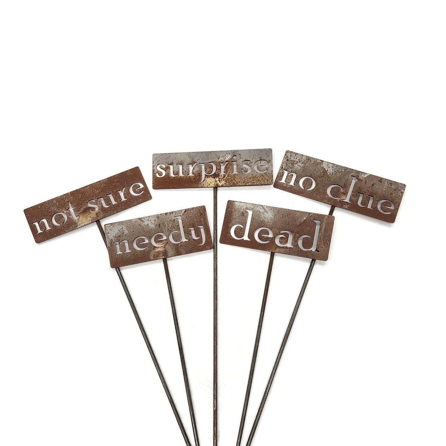 Classic Metal Garden Markers 19 Inches Tall (surprise, Naturally Rusted)