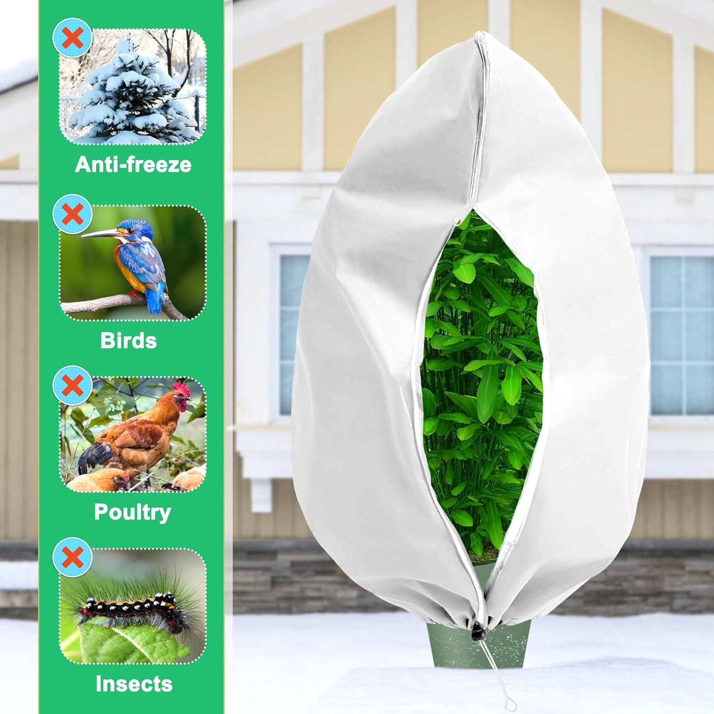 DQS Plant Covers Freeze Protection, 74.8" x90.5" Winter Frost Protection Blankets Frost Cloth,Suitable for Outdoor Winter Frost, Cold Weather, shrubs, Trees, Jackets, and coverings