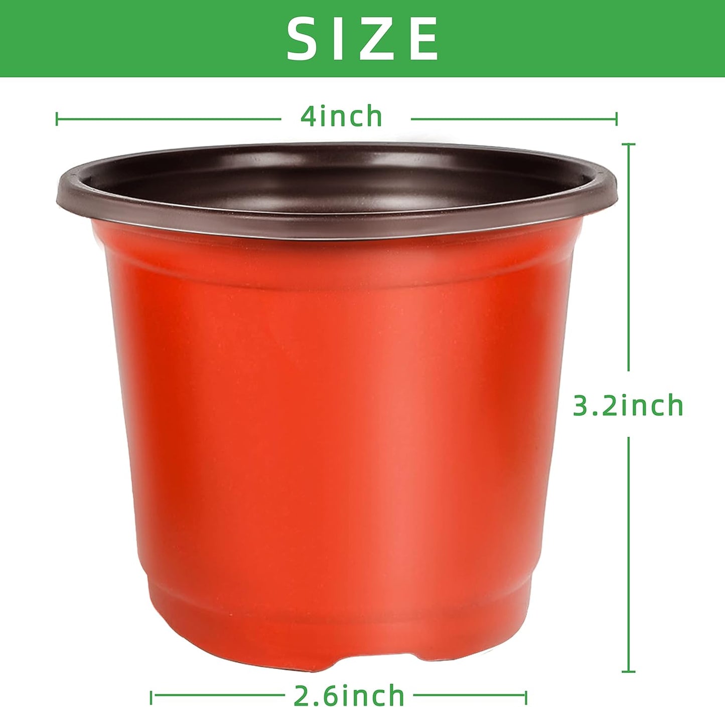 TDHDIKE 4" Small Plastic Plant Nursery Pot/Pots (100pcs) Seedlings Flower Plant Container Seed Starting Pots , Come with 100pcs Plant Labels