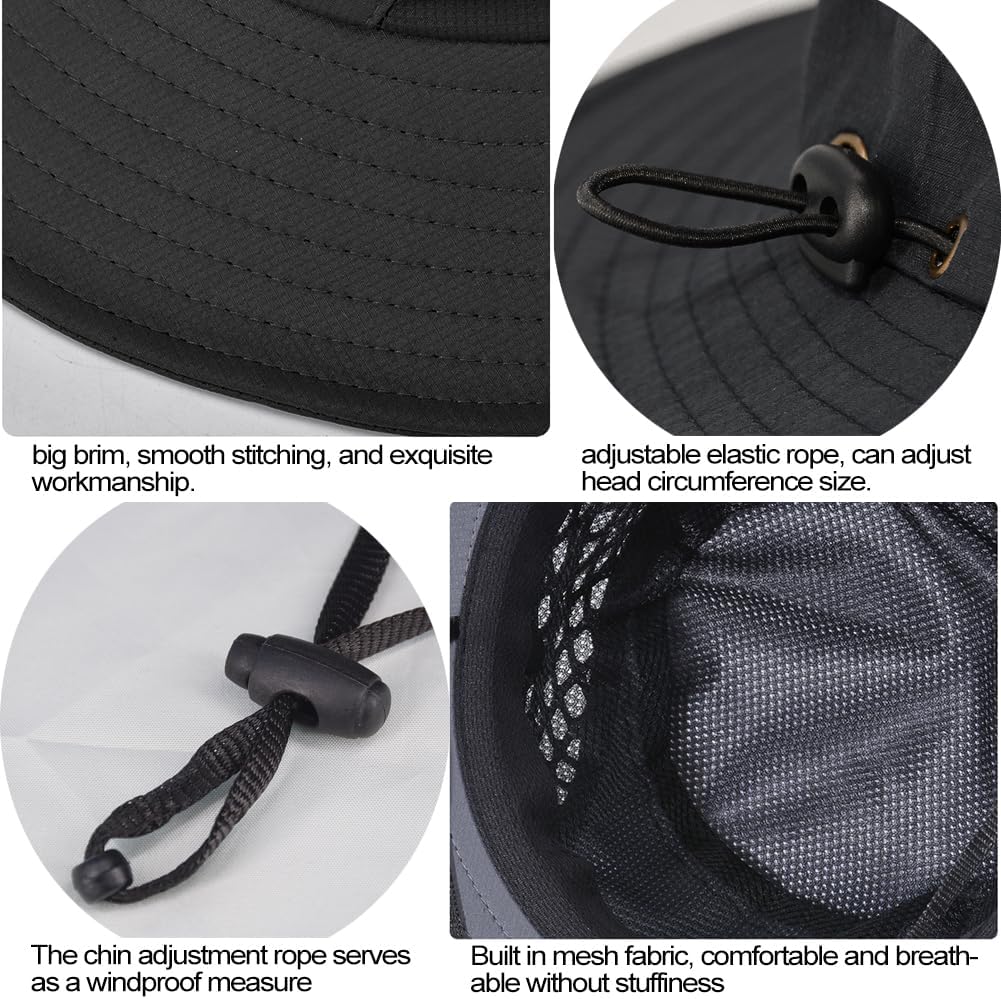 Fishing Hat, UPF50+ Wide Brim Sun Hat for Men Women, UV Protection Hiking Beach Bucket Hats Summer Safari Hat