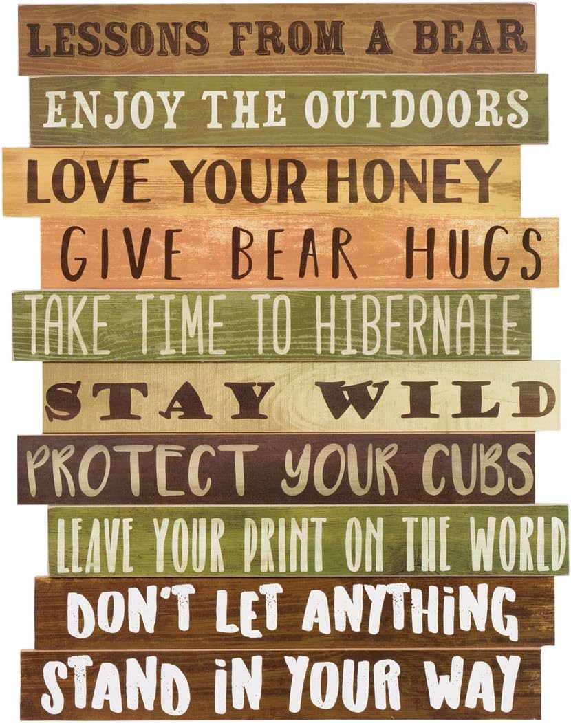BLACK FOREST DECOR Bear Advice Wood Wall Sign
