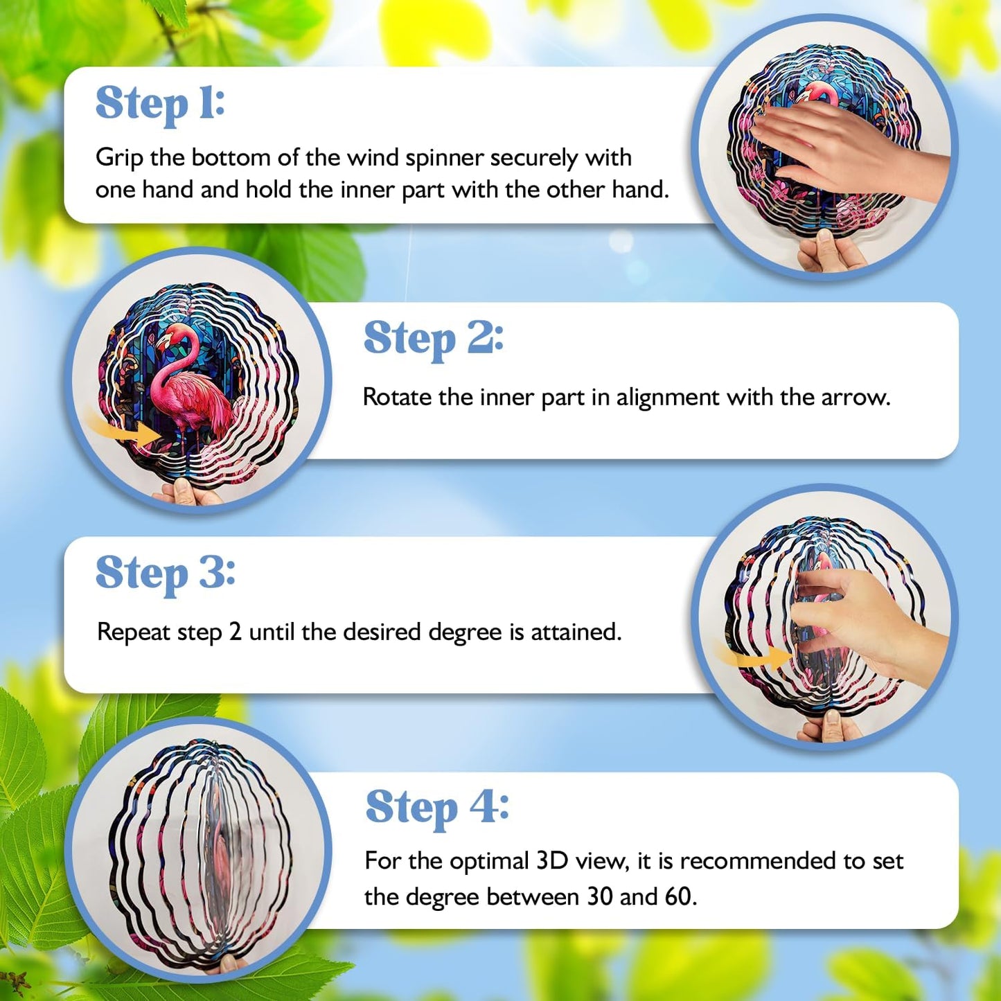 Rooster Yard and Garden Wind Spinner, Unique 3D Hanging Rooster Wind Spinner