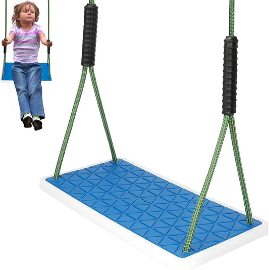 Heavy Duty Swing Seat Non-Slip with Tree Rope Adjustable Swing Set Accessories Replacement for Kids Outdoor Backyard Playground Jungle Gym(Blue)