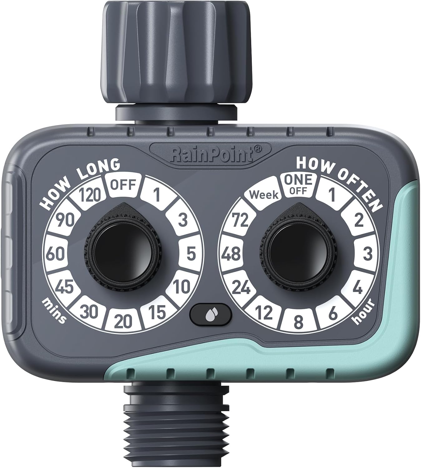 RAINPOINT Sprinkler Timer, 2 Dial Garden Hose Water Timer Automatic Programmable, Weatherproof for Lawn, Plants & Drip Irrigation