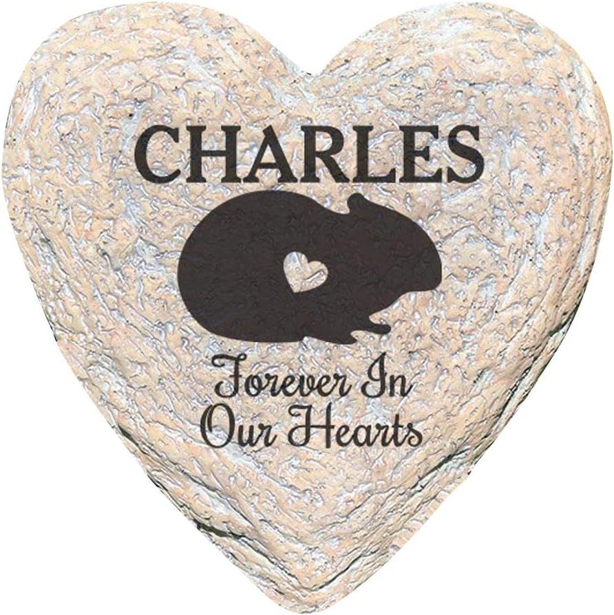 GiftsForYouNow Engraved Assorted Animals with Heart Memorial Heart Garden Stone, Hamster Our