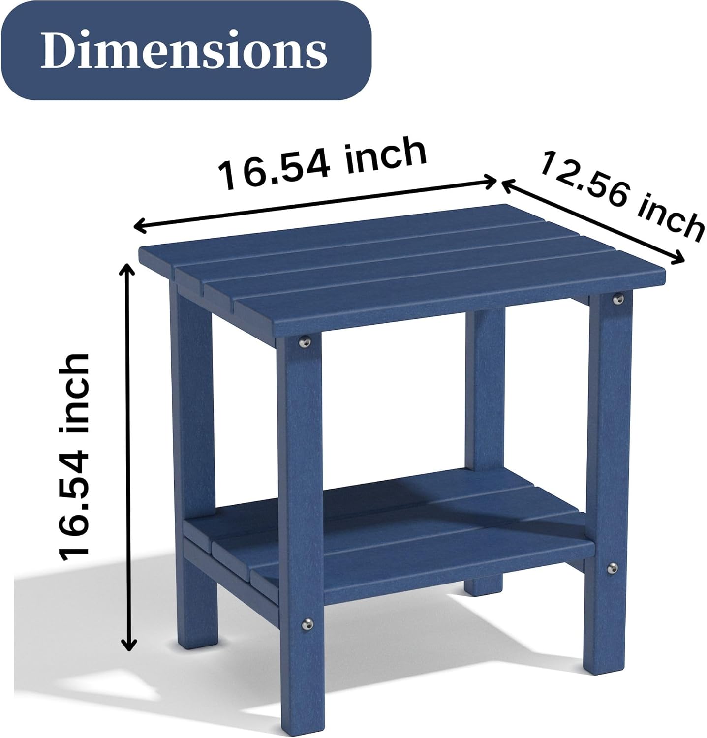 Outdoor Side Table, Weather-Resistant Patio Side Table for Backyard, Pool & Porch, Durable & Stylish Patio End Table (Dark Blue)