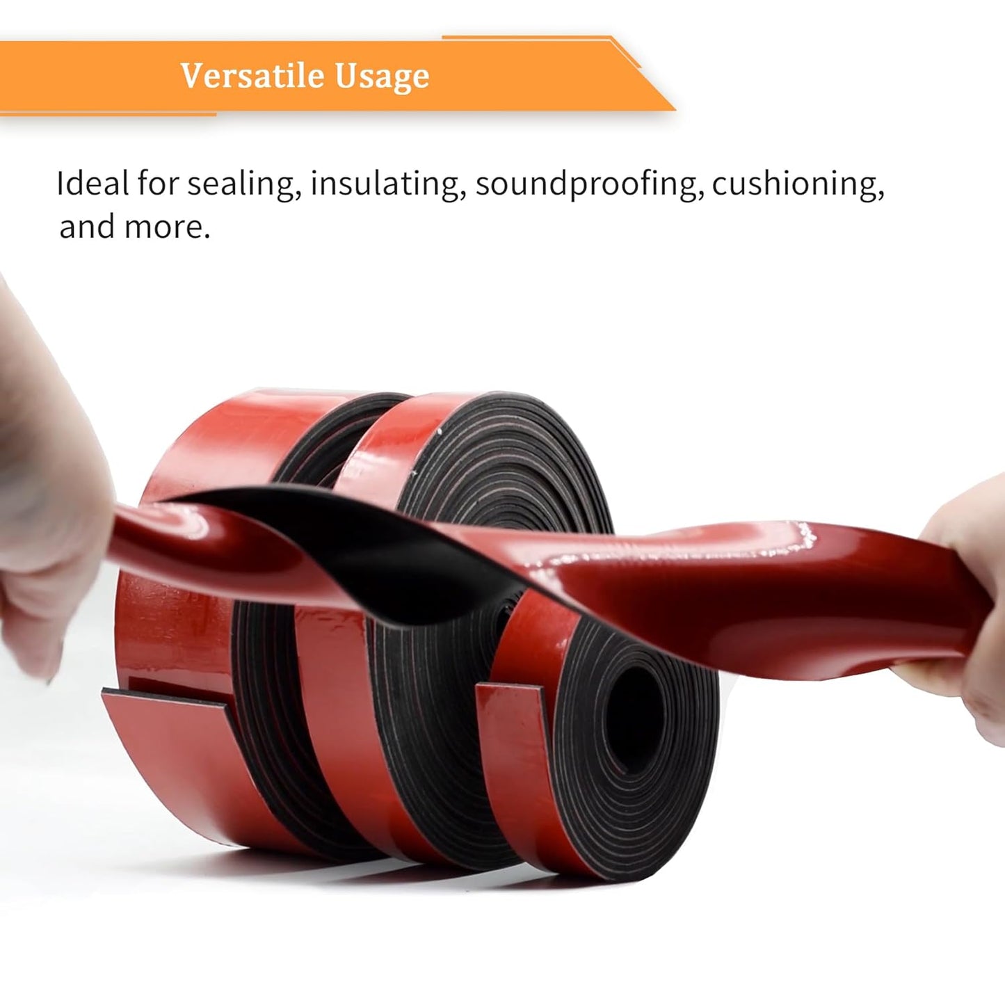 DOBTIM Solid Neoprene Rubber Strips with Adhesive Backing 1/16 (.062)" Thick x 1" Wide x 25' Long, Self Adhesive Rubber Sheets, Rolls & Strips for DIY Gaskets Crafts Pads Seals Warehouse Flooring