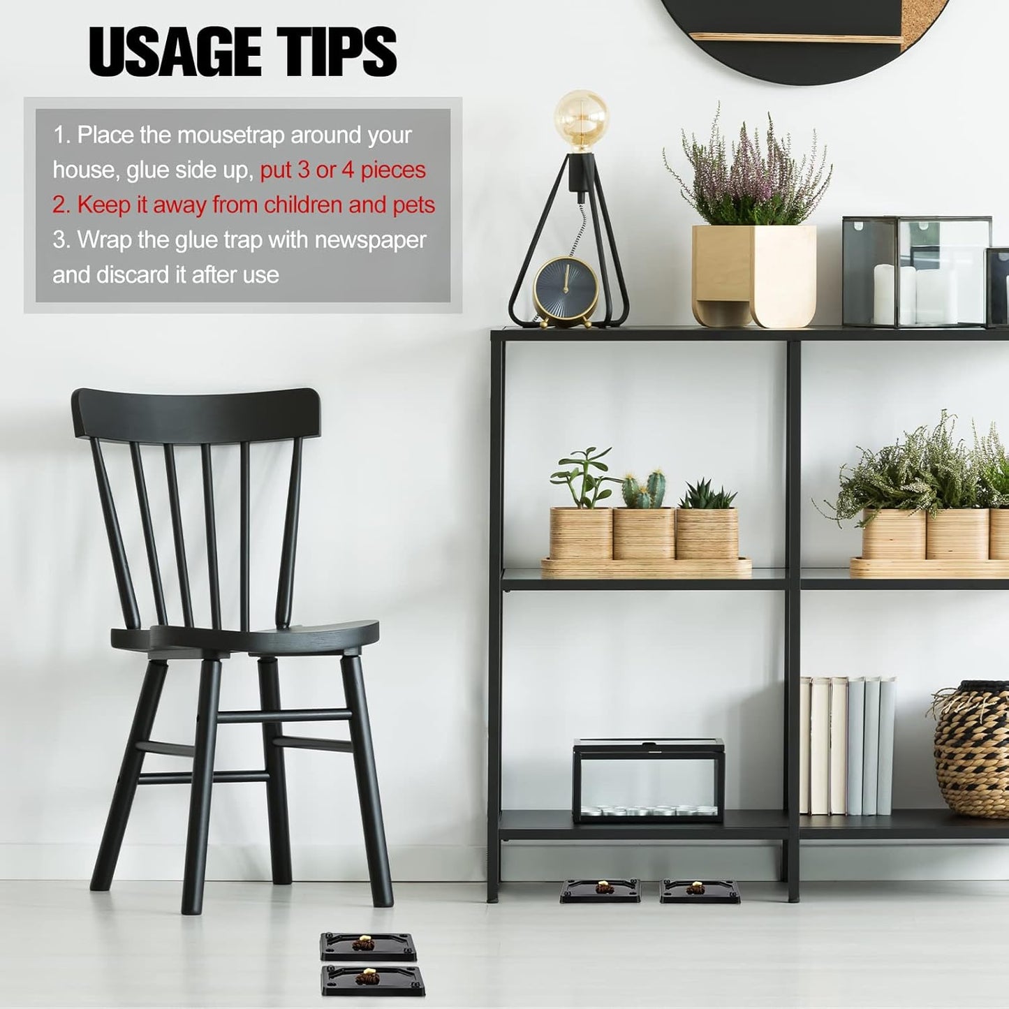 Qualirey 32 Pieces Mouse and Insect Glue Traps Baited Sticky Plastic Boards for House Rodents Heavier Adhesive Traps with Nontoxic Glue for Insects, Ready to Use, Pet Children Safe