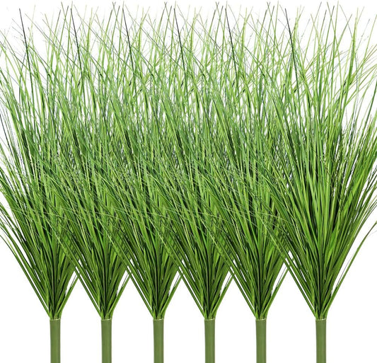 Melorca&Guilla Artificial Plants 6PCS 25.5“ Fake Tall Onion Grass,Faux Grass Plant,Artificial Greenery Shrubs Bushes for Garden Porch Window Box Shop Office Home Décor