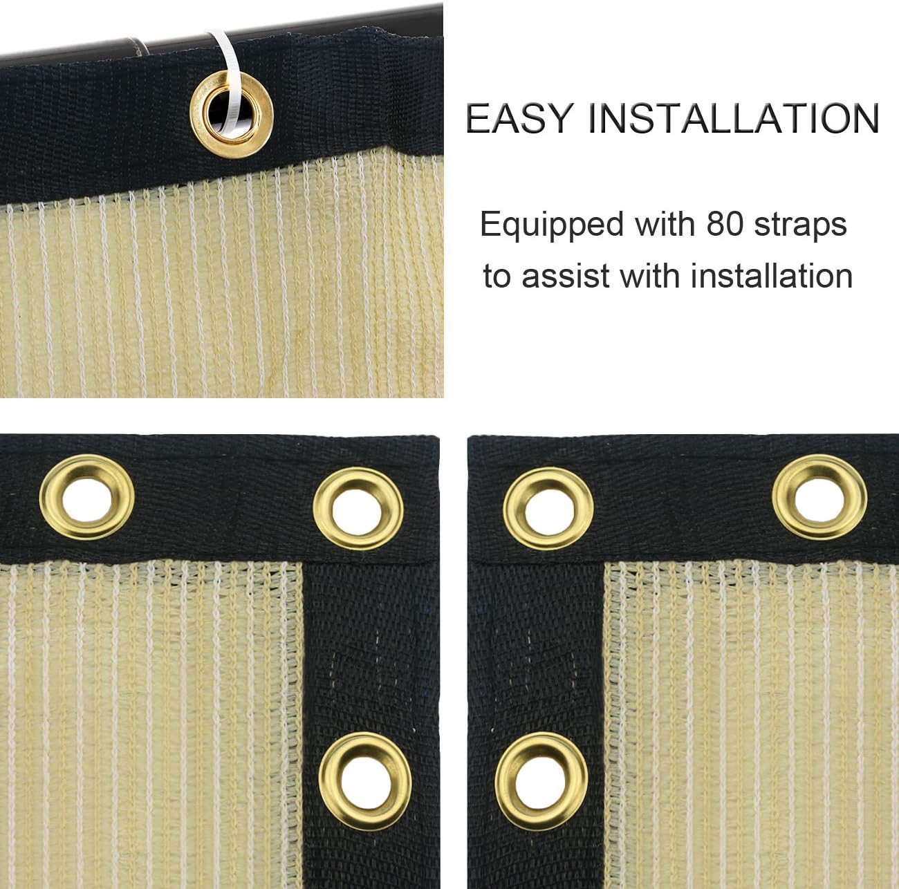 Sunnyglade 4 feet x 100 feet Privacy Screen Fence Heavy Duty Fencing Mesh Shade Net Cover for Wall Garden Yard Backyard (4 ft X 100 ft, Sand)