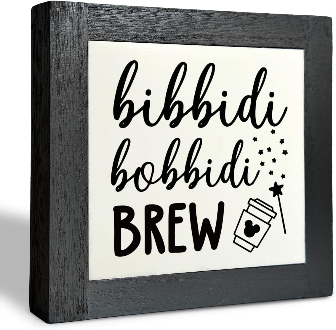 Bippity Boppity Wood Plaque Sign - Rustic Coffee Table & Kitchen Home Decor, 5.95.9in