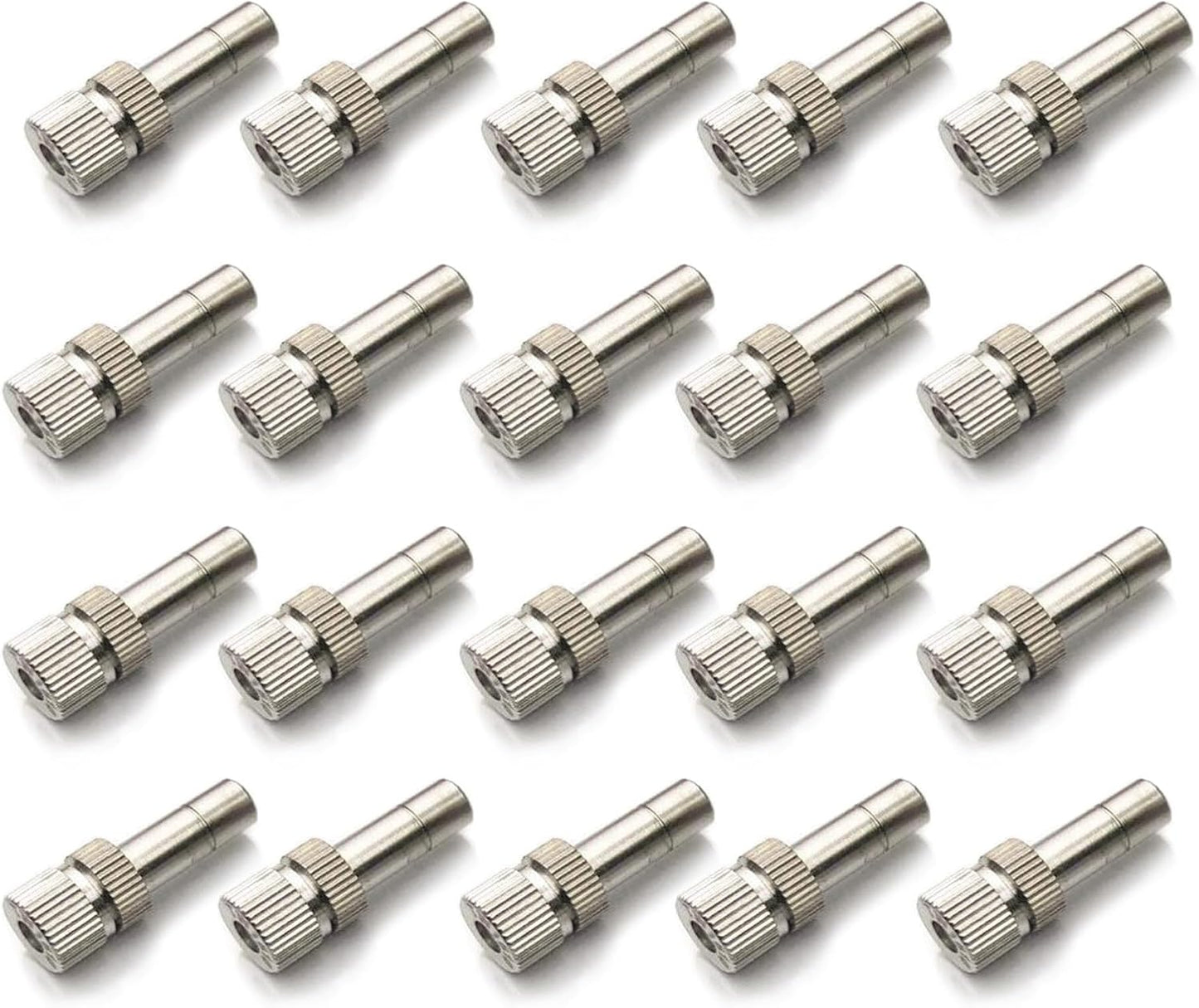 20pcs Brass Mister Nozzles, 6mm Misting Nozzles for Outdoor Cooling System, Landscaping, Air Humidification, Greenhouse Irrigation (without Filter, 0.004"/0.1mm Orifice)