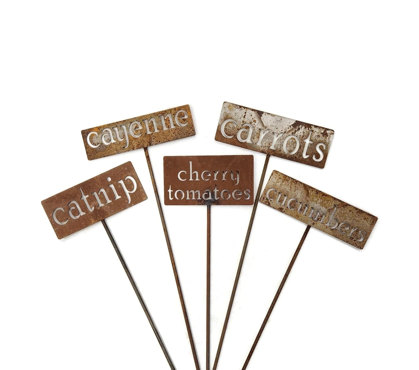 Classic Metal Garden Markers 19 Inches Tall (cabbage, Naturally Rusted)