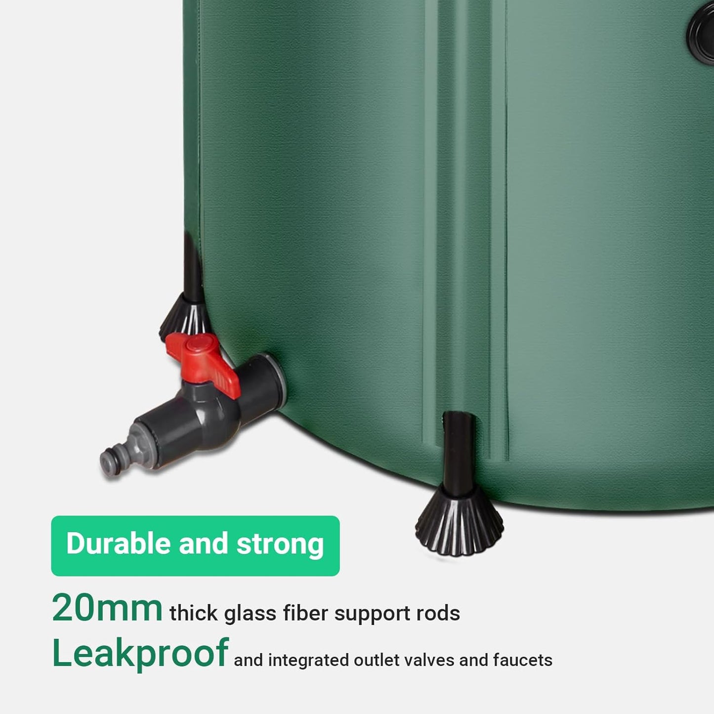 50 Gallon / 200L Collapsible Rain Barrel, Foldable PVC Rain Barrels to Collect Rainwater from Gutter, Portable Water Storage Tank Container with Hose Spigot, Water Catcher Collector Green
