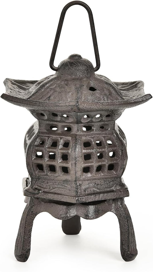 Sungmor Cast Iron Candle Holder, Decorative Garden Hanging Lantern, Vintage Tabletop Tealight Candle Holder, Home Porch Patio Decor, Candle Stand for Votive Candle, Flameless Candle