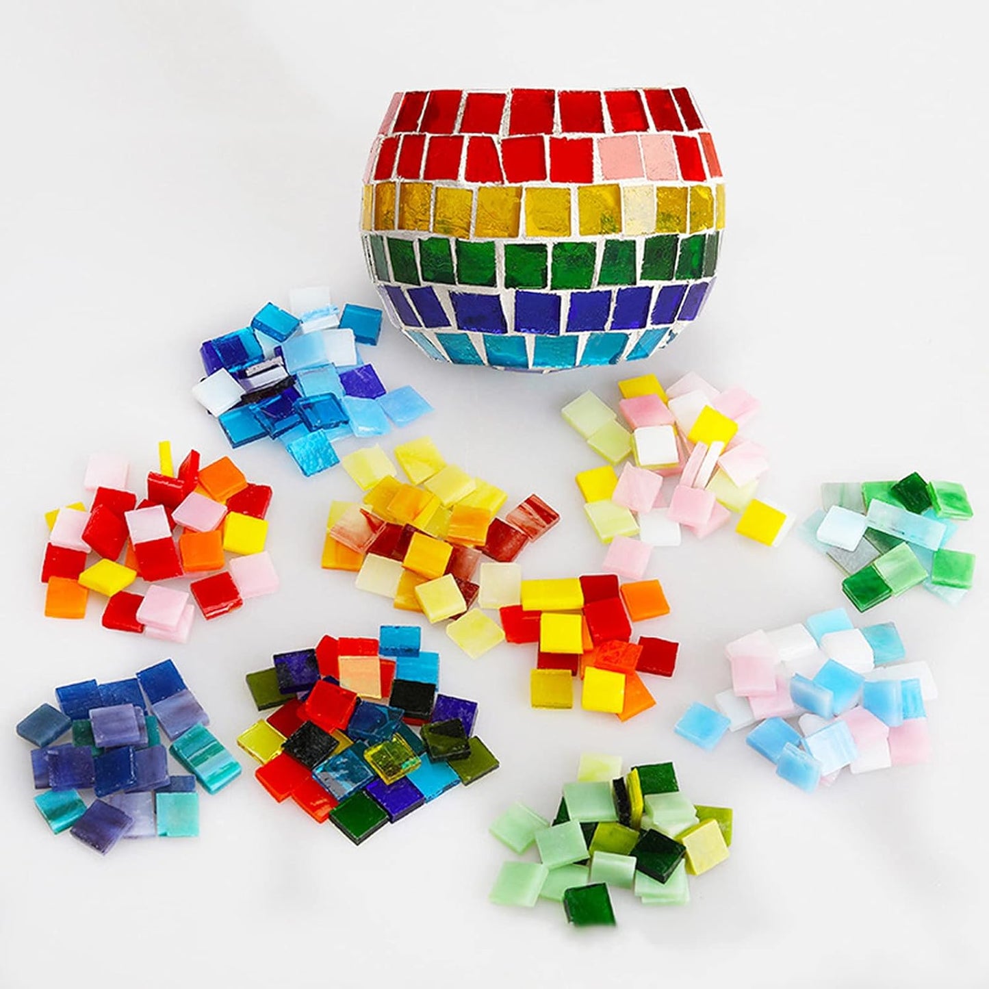 Mosaic Tiles 270 Pieces / 200 g Pack of Colored Mica Glass Mosaic Tile Supplies for Home Decoration, DIY Crafts, Plates, Picture Frames, Flowerpots – 1x1 cm Square Tiles (Tanzanite)