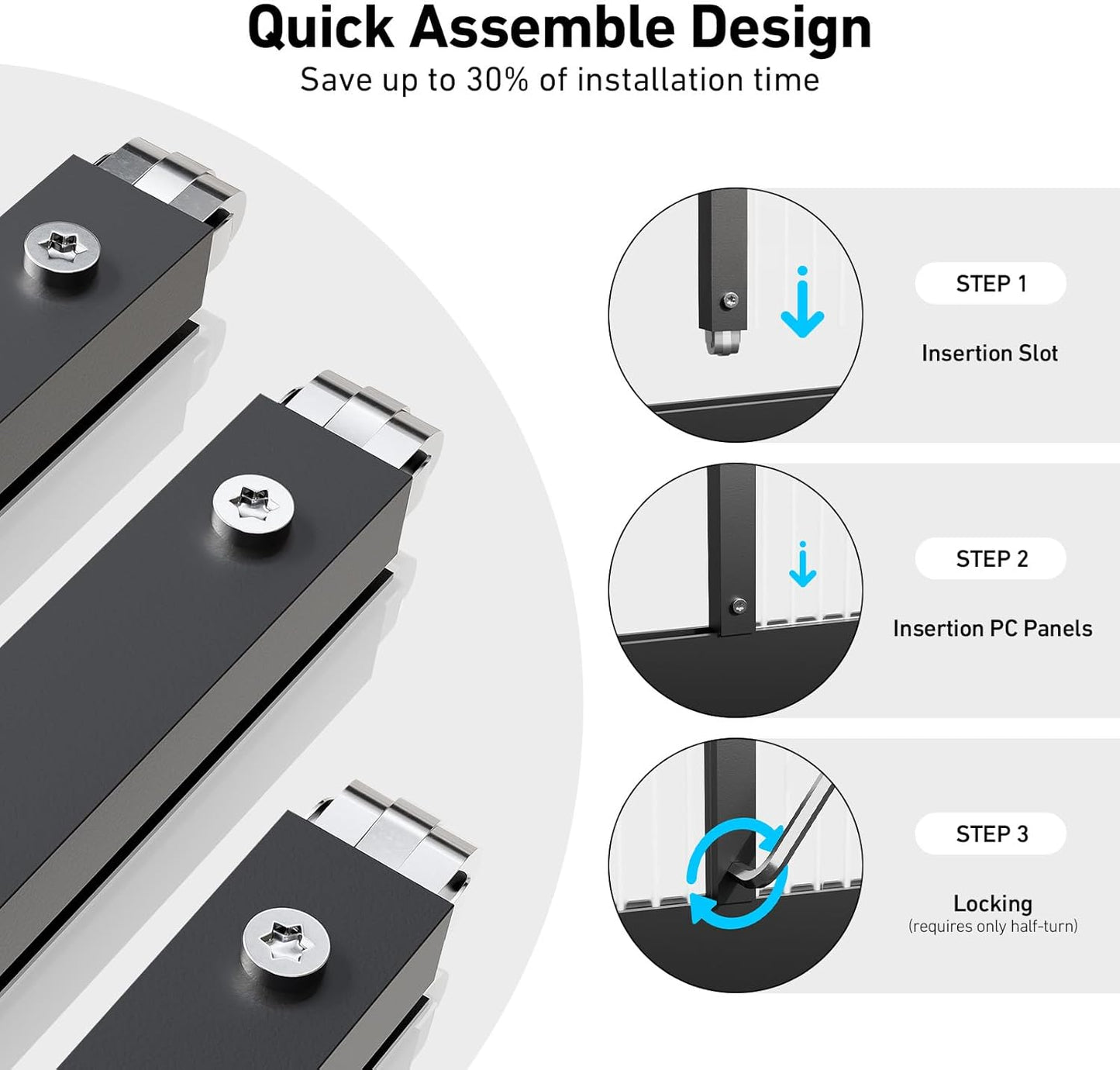 10x12FT Outdoor Greenhouse , Polycarbonate Green House with UV Protection, Heavy Duty Greenhouse with Windproof Aluminum Frame, Roof Vent & Quick-Install Design for Backyard or Garden Use