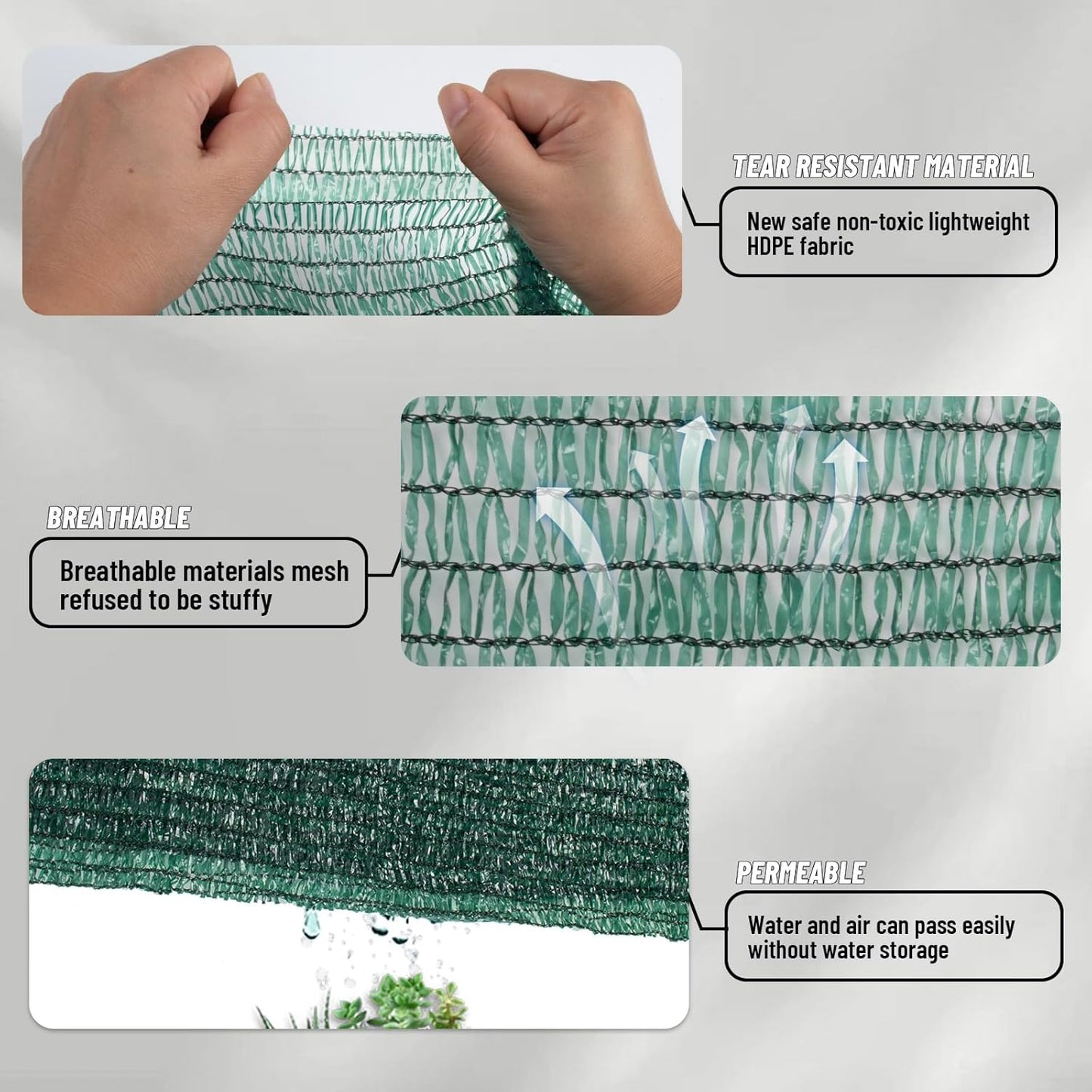 LOVE STORY 6x12FT 55% Green Shade Cloth Sun Shade Net with Grommets Sunblock Net Mesh Tarp for Garden,Plants Cover,Greenhouse and Patio