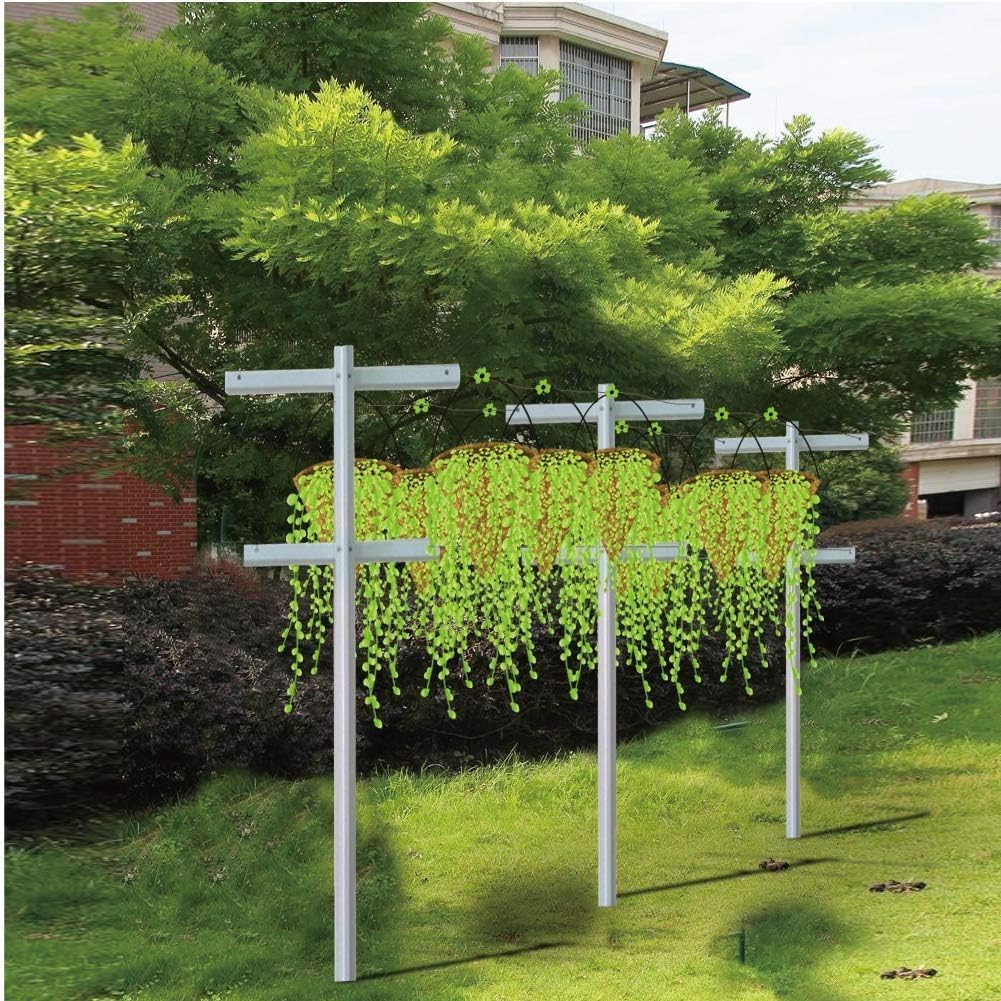 Grape Vine Trellis 7ft Tall 3pcs Set for Raspberry and Grape Plants, Heavy Duty, Easy to Install Vineyard Trellis, Fiberglass Rust-Proof, 3Trellises
