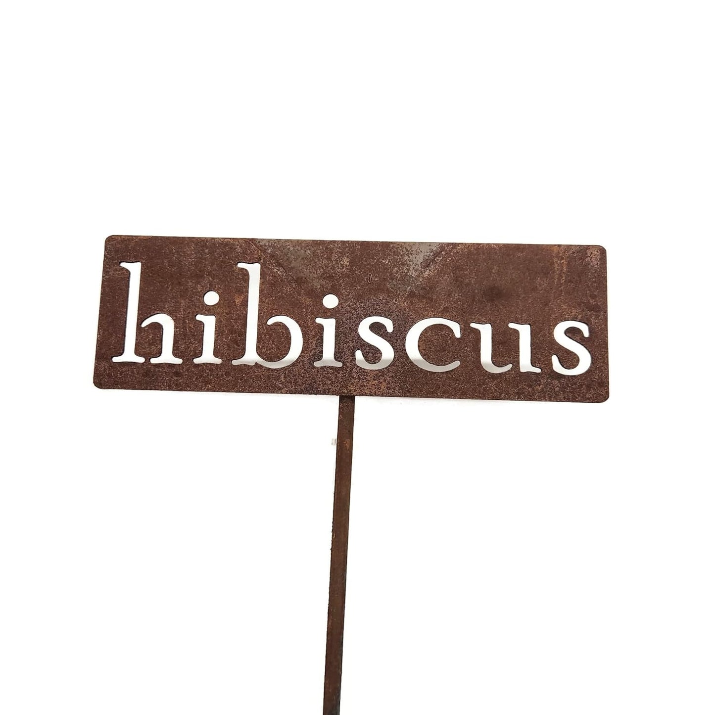 Classic Metal Garden Markers 19 Inches Tall (hibiscus, Naturally Rusted)