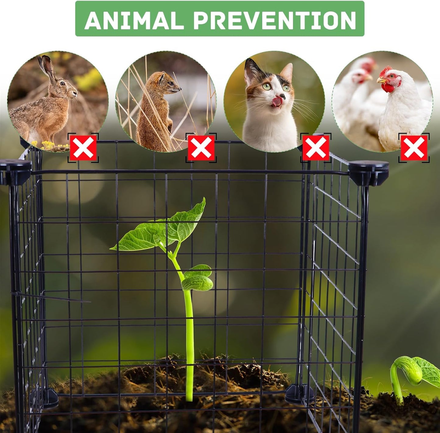 20 Set Wire Plant Cages for Plants Protect from Rabbits,