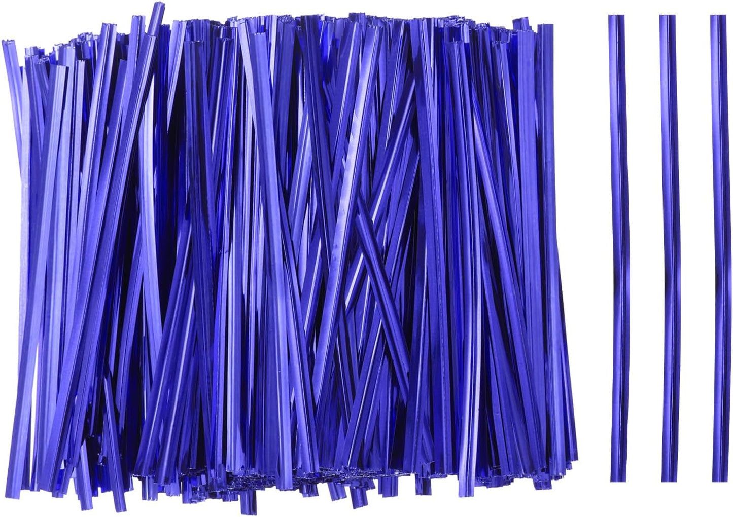 HARFINGTON 800pcs Bag Twist Ties 4" Reusable Plastic Metallic Twist Ties Wire Cable Ties for Party Bread Candy Cake, Blue