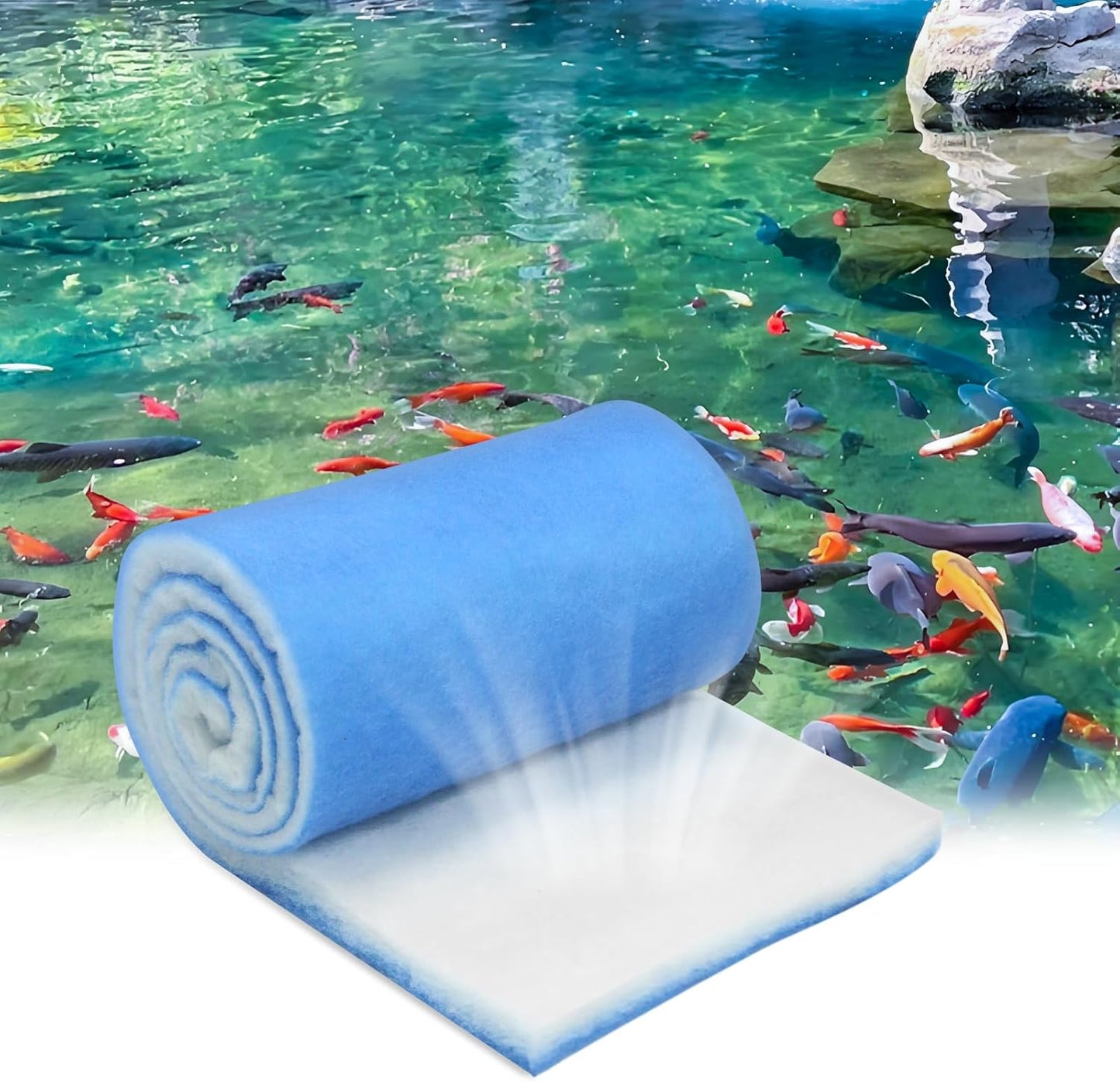 Classic Koi Pond Filter Pad Media-12 x72 Thicker Reusable Replacement Washable Pad,Fish Pond Filter Material for Koi Outdoor Ponds Aquarium