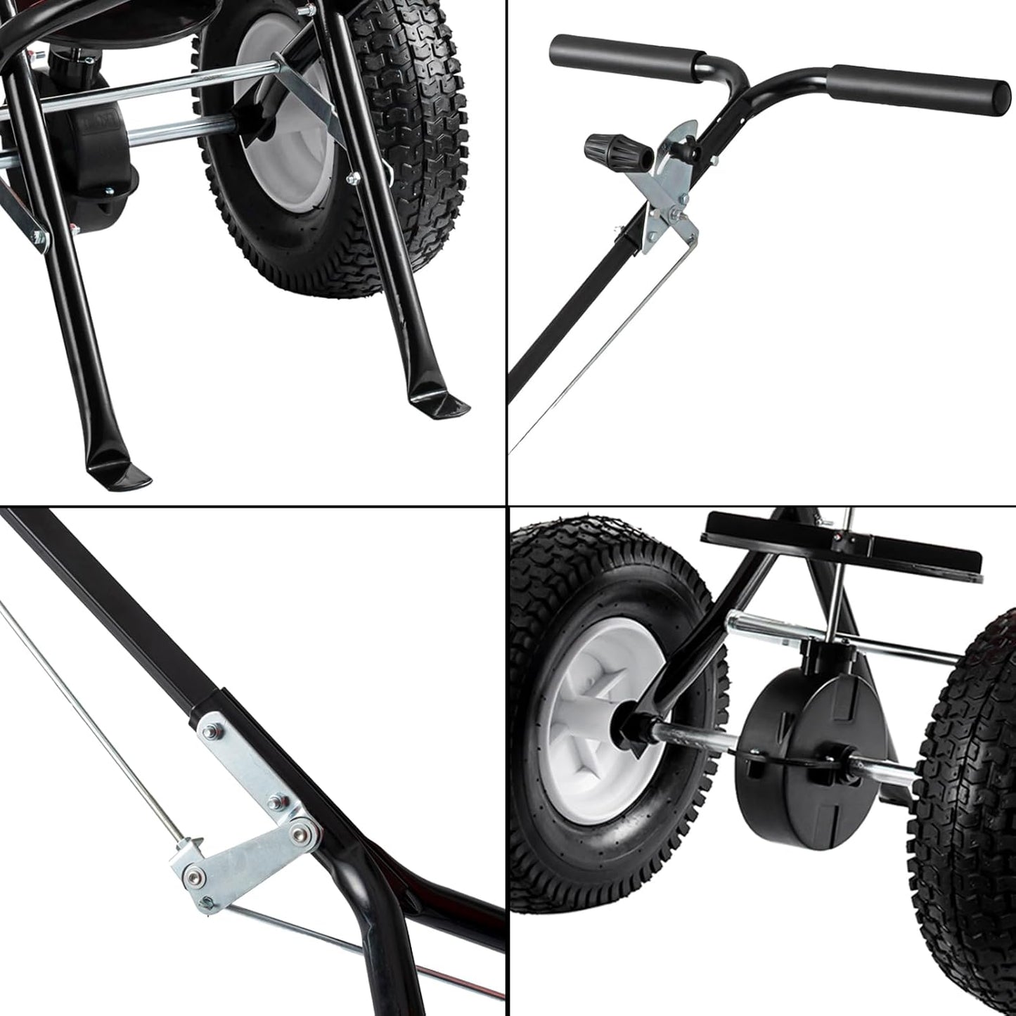 Broadcast Spreader 90 LBS, Walk-Behind Fertilizer Spreader with 12.5" Pneumatic Wheels, Push Salt Spreader for Lawn, Seed, Fertilizer & Ice Melt
