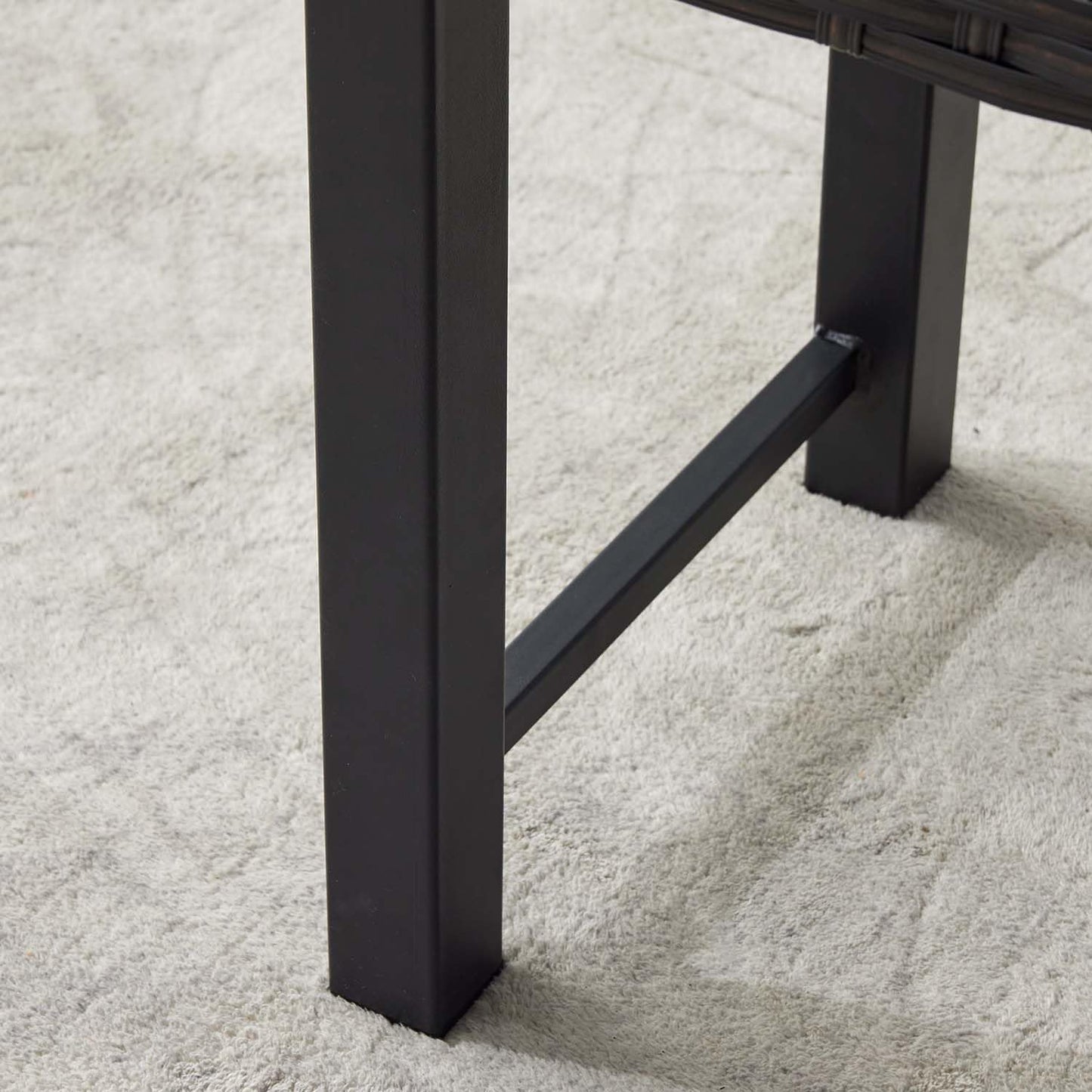 46" Outdoor Rattan Backless Bench Set of 2, All-Weather Patio Garden Bench for Backyard, Porch, or Lawn, Durable Steel Bench for Outdoor Spaces