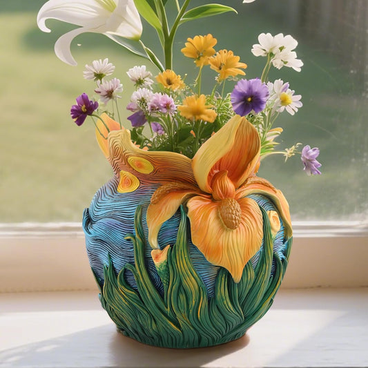 Flower Starry Sky Plant Pots - Flower Pots with Drainage Hole, Cute Unique Planter for Snake Plants/Cactus Indoor & Outdoor, Colorful Funny Room/Garden Art Decoration