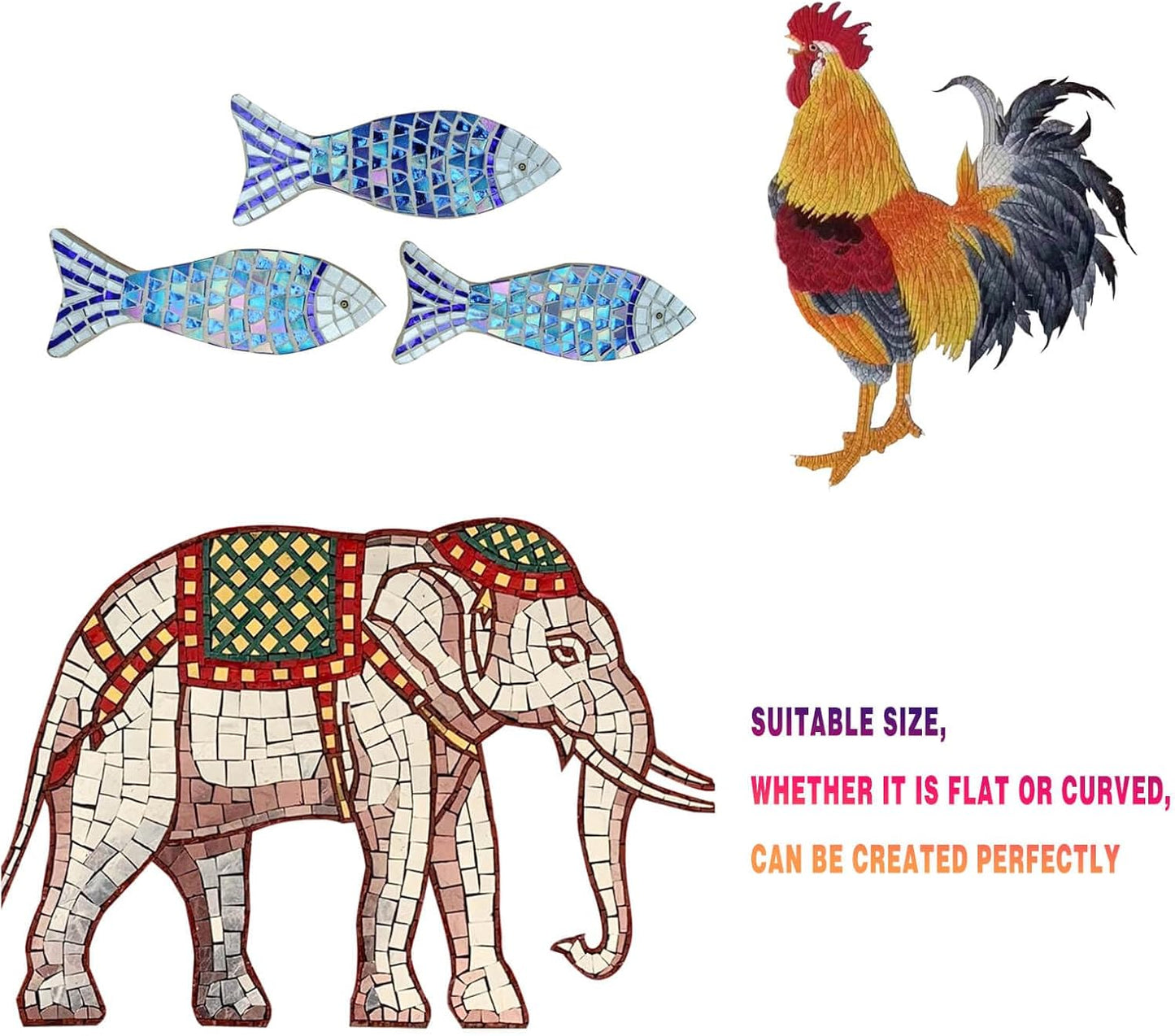 SMEIINIK 1.1lb Bulk Single Iridescent Color Mosaic Tiles for Crafts, Glass Mosaic Pieces for Mosaic Puzzles, Stained Glass Tiles for Mosaic DIY, Mosaic Making Supplies(AJ01-20)